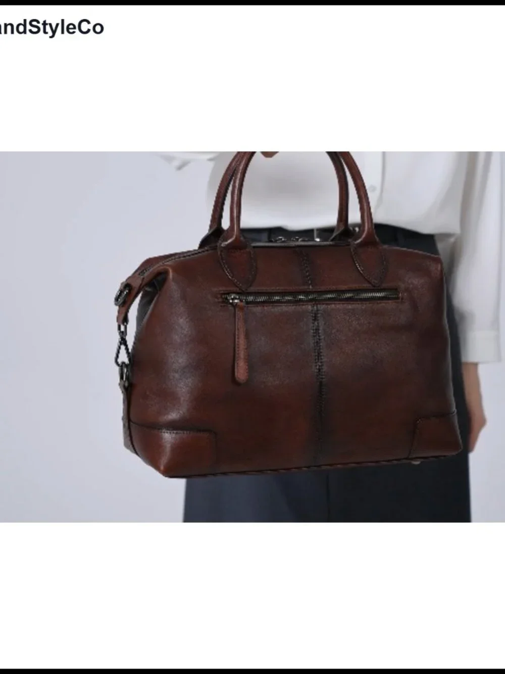 Genuine Leather Satchel Tote Bag Women Large Capacity Top Handle Handbag